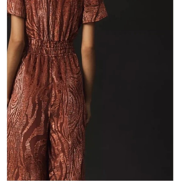 Anthropologie Somerset Velvet Burnout Jumpsuit Small Whimsigoth Holiday Party - Picture 3 of 15